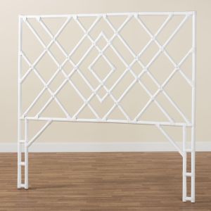 Lavali Bohemian White Rattan Queen Size Standalone Headboard