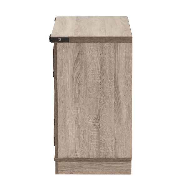 Wayne Modern Contemporary Farmhouse Oak Brown Finished Wood 2-Door Shoe Storage Cabinet