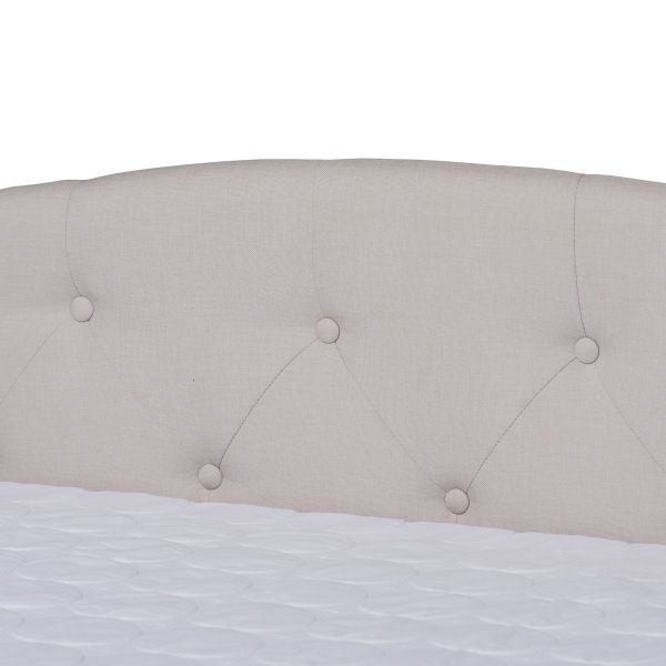 Becker Modern and Contemporary Transitional Beige Fabric Upholstered Queen Size Daybed with Trundle