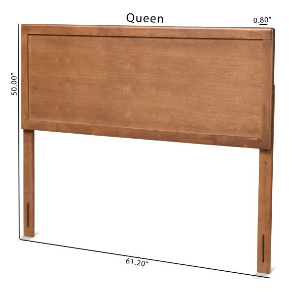 Alan Modern and Contemporary Transitional Ash Walnut Finished Wood Full Size Headboard 