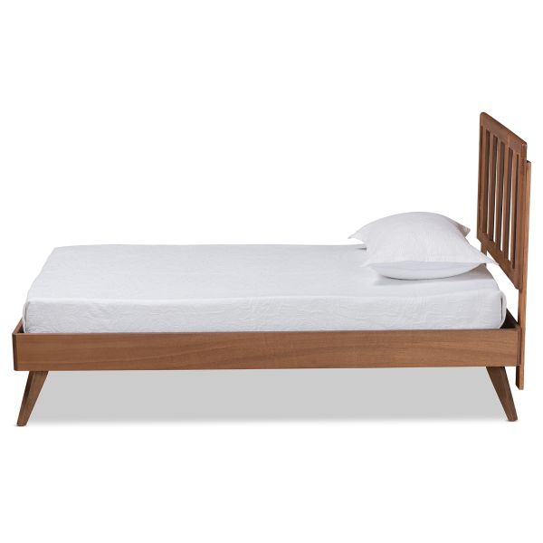 Michi Modern and Contemporary Ash Walnut Finished Wood Twin Size Bed