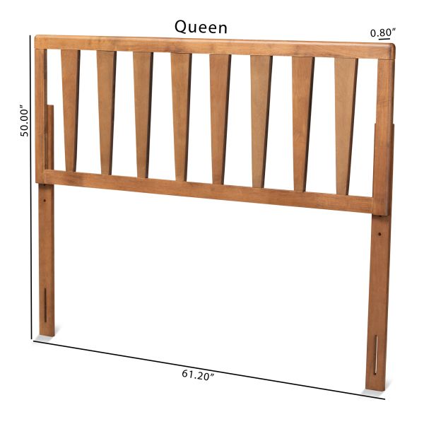 Duncan Modern and Contemporary Ash Walnut Finished Wood Full Size Headboard