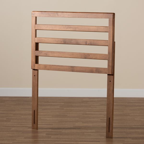 Akemi Modern and Contemporary Ash Walnut Finished Wood Twin Size Headboard
