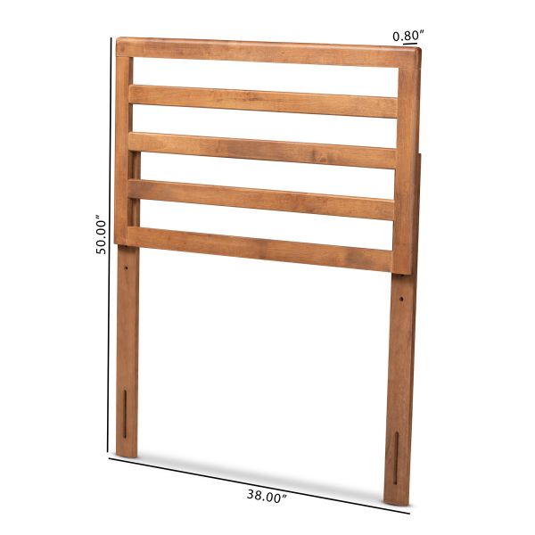 Akemi Modern and Contemporary Ash Walnut Finished Wood Twin Size Headboard