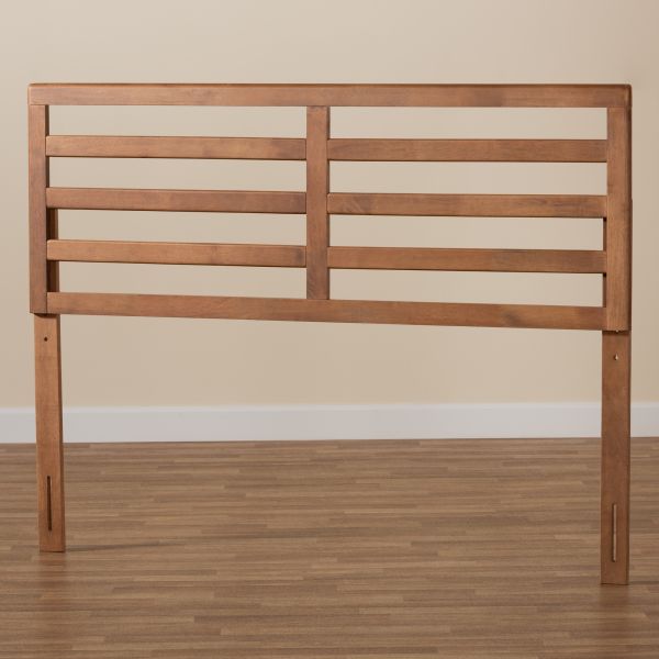 Akemi Modern and Contemporary Ash Walnut Finished Wood Queen Size Headboard