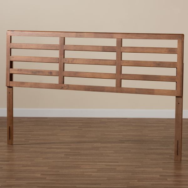 Akemi Modern and Contemporary Ash Walnut Finished Wood King Size Headboard