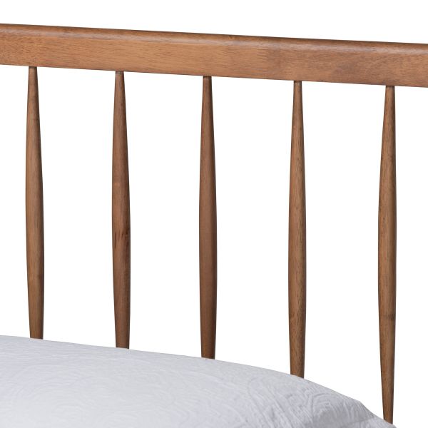 Sora Mid-Century Modern Ash Walnut Finished Wood Twin Size Platform Bed