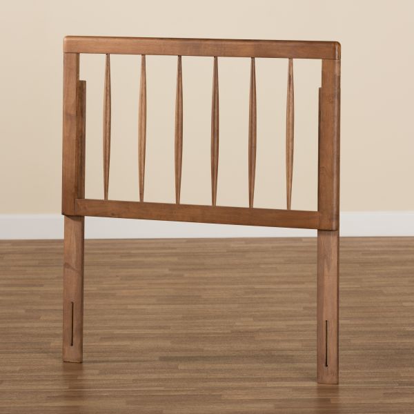 Valin Modern and Contemporary Ash Walnut Finished Wood Twin Size Headboard