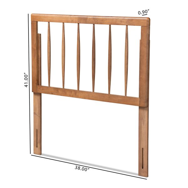 Valin Modern and Contemporary Ash Walnut Finished Wood Twin Size Headboard