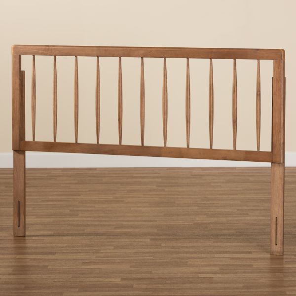 Valin Modern and Contemporary Ash Walnut Finished Wood Queen Size Headboard
