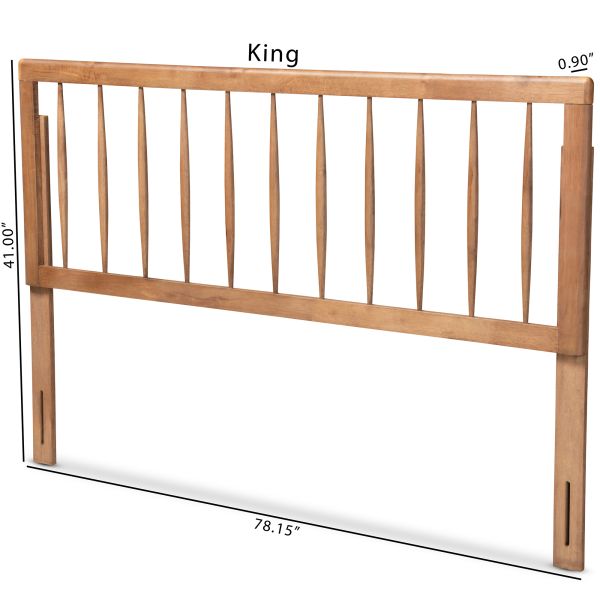 Valin Modern and Contemporary Ash Walnut Finished Wood King Size Headboard