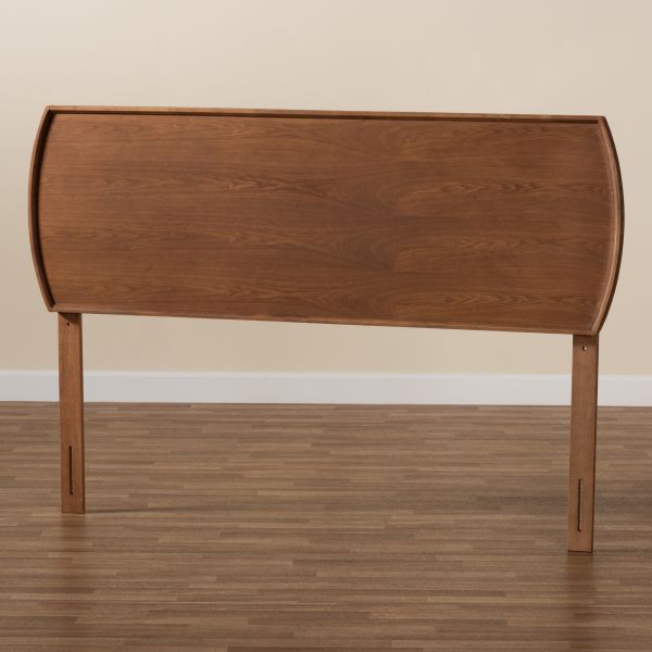 Laurien Mid-Century Modern Ash Walnut Finished Wood King Size Headboard