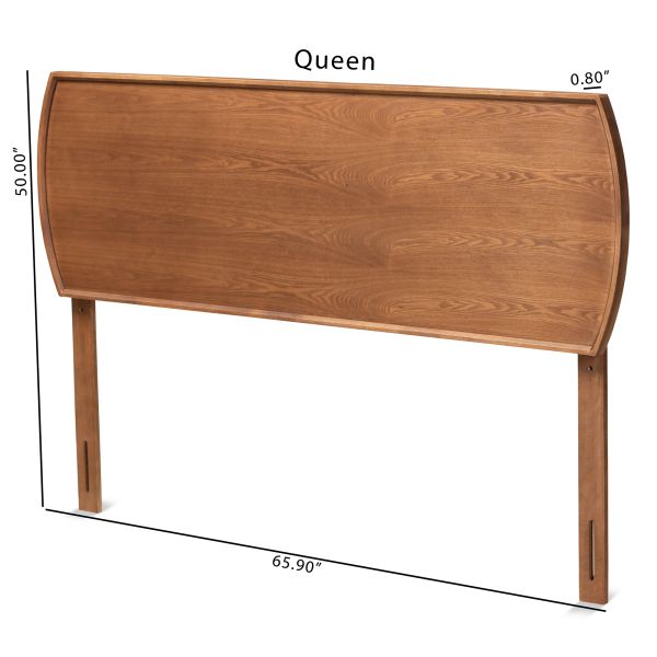 Laurien Mid-Century Modern Ash Walnut Finished Wood King Size Headboard
