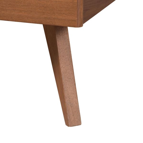 Asami Walnut Brown Finished Wood and Woven Rattan Full Size 3-Piece Bedroom Set