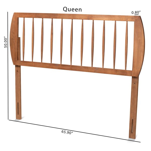 Norman Modern and Contemporary Transitional Ash Walnut Finished Wood King Size Headboard