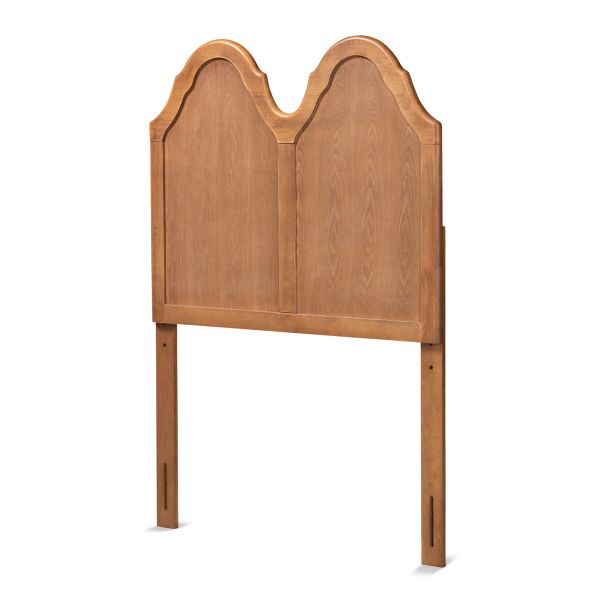 Tobin Vintage Classic and Traditional Ash Walnut Finished Wood Twin Size Arched Headboard