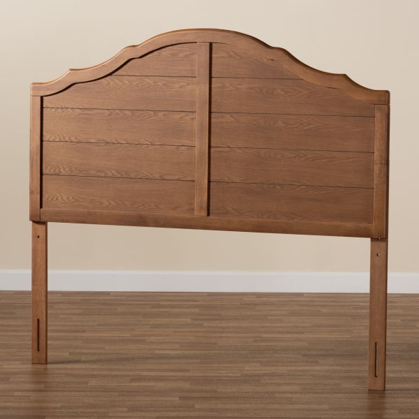 Clive Vintage Traditional Farmhouse Ash Walnut Finished Wood Full Size Headboard