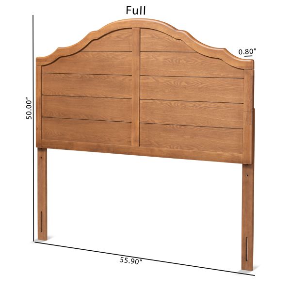Clive Vintage Traditional Farmhouse Ash Walnut Finished Wood Queen Size Headboard