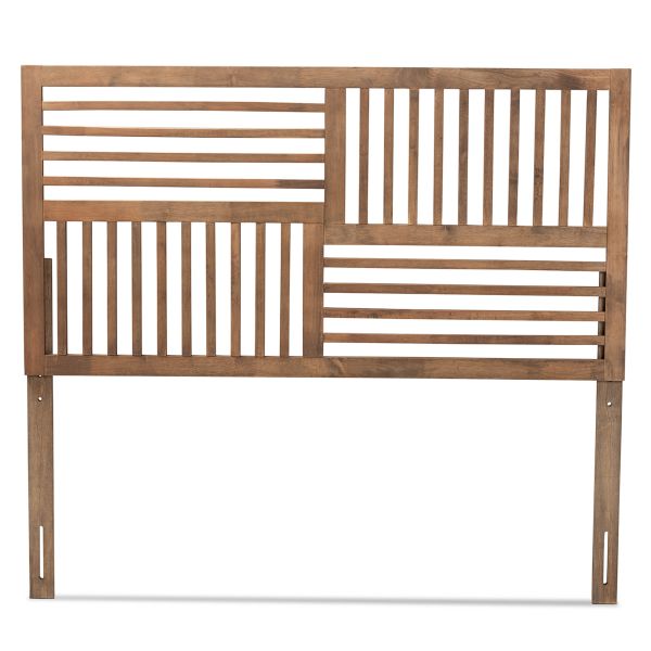 Adler Modern and Contemporary Transitional Ash Walnut Finished Wood Queen Size Headboard