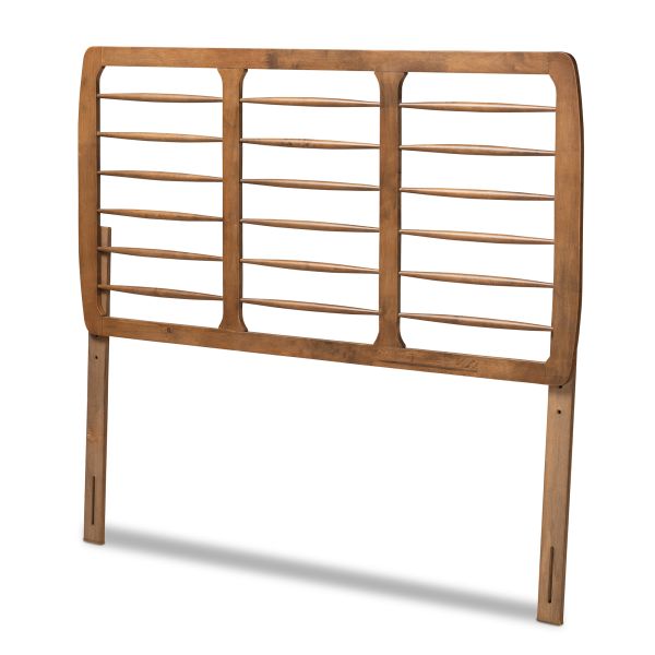 Carolyn Mid-Century Modern Ash Walnut Finished Wood Full Size Headboard