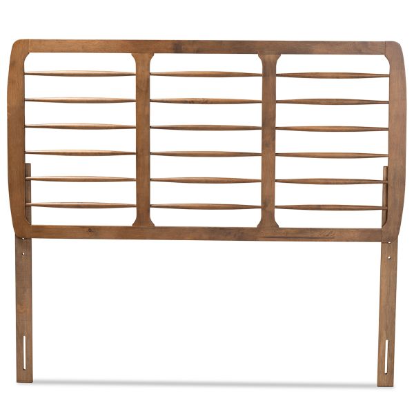 Carolyn Mid-Century Modern Ash Walnut Finished Wood Full Size Headboard
