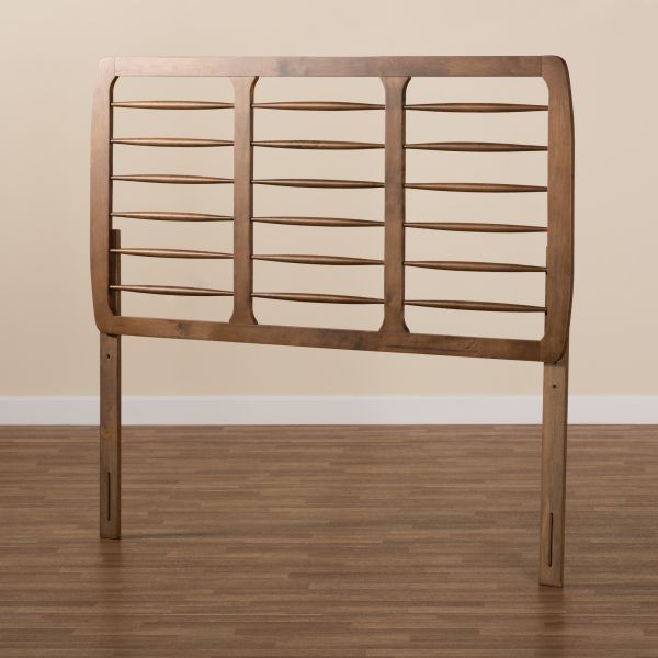Carolyn Mid-Century Modern Ash Walnut Finished Wood Full Size Headboard
