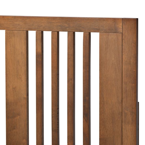 Takeo Mid-Century Modern Transitional Ash Walnut Finished Wood Twin Size Platform Bed