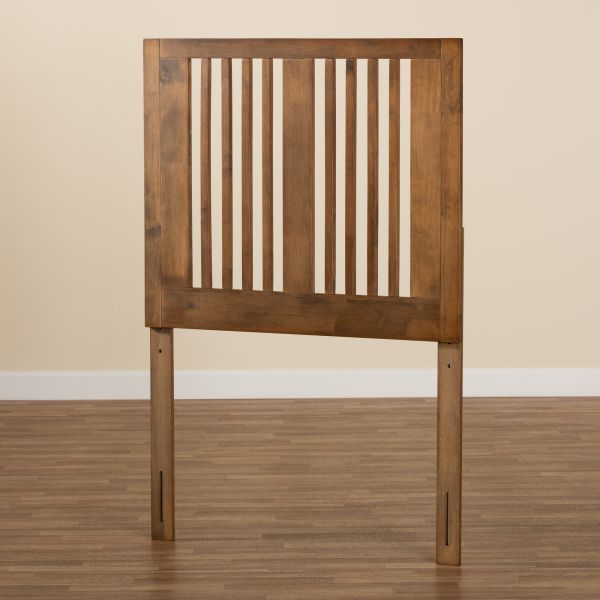 Harena Modern and Contemporary Transitional Ash Walnut Finished Wood Twin Size Headboard