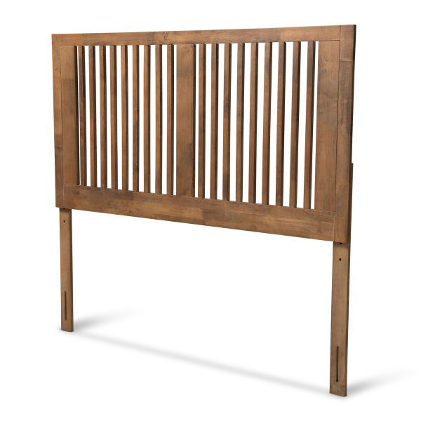 Harena Modern and Contemporary Transitional Ash Walnut Finished Wood Queen Size Headboard