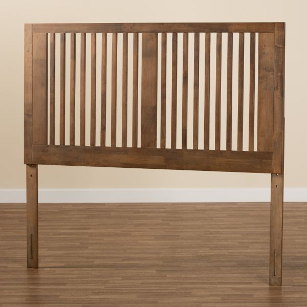 Harena Modern and Contemporary Transitional Ash Walnut Finished Wood Queen Size Headboard