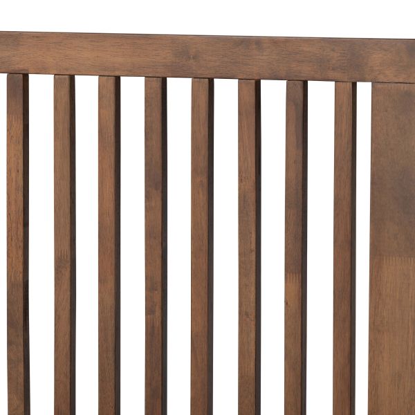 Takeo Mid-Century Modern Transitional Ash Walnut Finished Wood Full Size Platform Bed