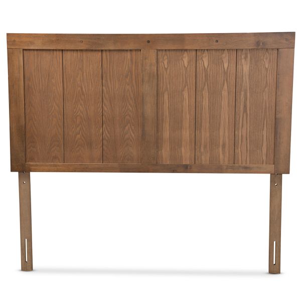 Patwin Modern and Contemporary Transitional Ash Walnut Finished Wood Queen Size Headboard