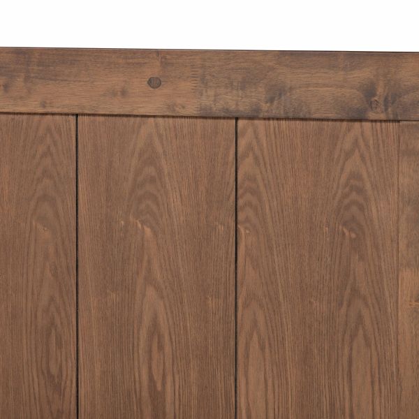 Nicola Mid-Century Modern Transitional Ash Walnut Finished Wood King Size Platform Bed