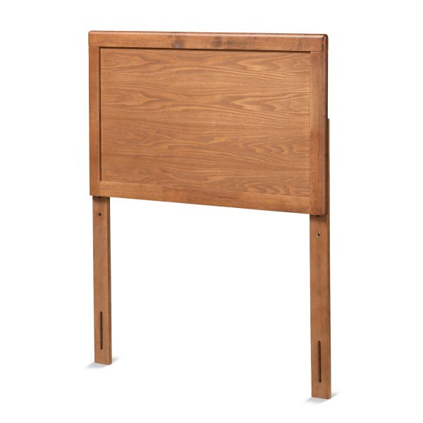 Raya Mid-Century Modern Walnut Brown Finished Wood Twin Size Headboard