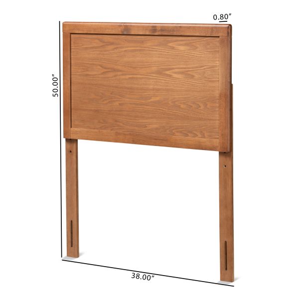 Raya Mid-Century Modern Walnut Brown Finished Wood Twin Size Headboard