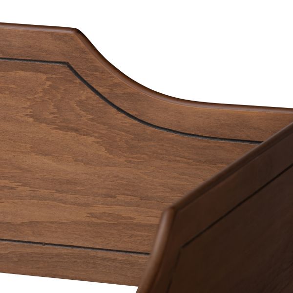 Alya Classic Traditional Farmhouse Walnut Brown Finished Wood Full Size Daybed with Roll-Out Trundle Bed