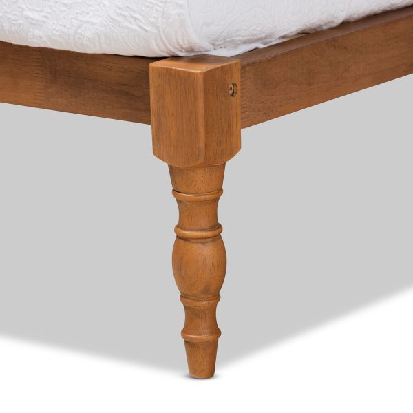 Iseline Modern and Contemporary Walnut Brown Finished Wood Twin Size Platform Bed Frame 