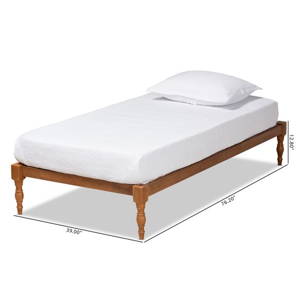 Iseline Modern and Contemporary Walnut Brown Finished Wood Twin Size Platform Bed Frame 