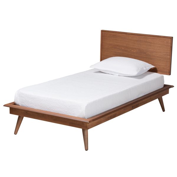 Melora Walnut Brown Finished Wood and Rattan Twin Size 4-Piece Bedroom Set