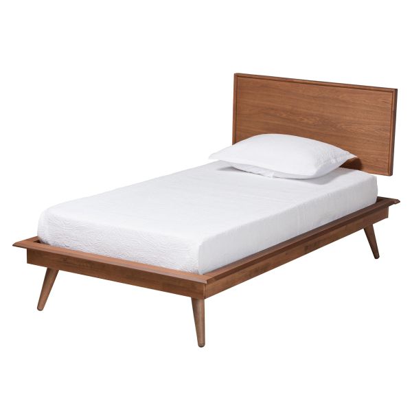 Melora Walnut Brown Finished Wood and Rattan Twin Size 3-Piece Bedroom Set