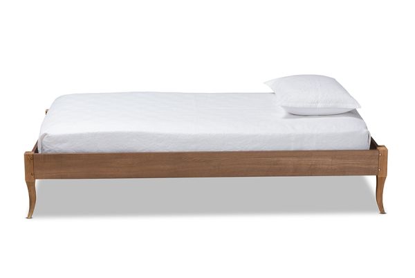 Marieke Vintage French Inspired Ash Walnut Finished Wood Twin Size Platform Bed Frame