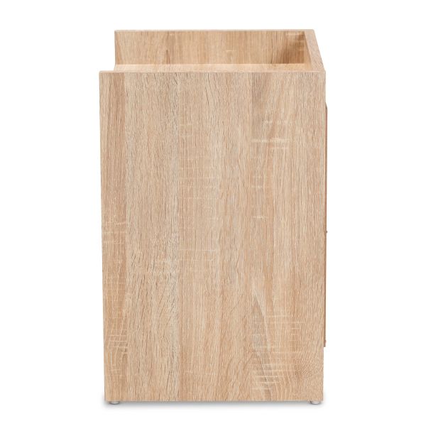Hale Modern and Contemporary Oak Finished Wood 1-Door Nightstand