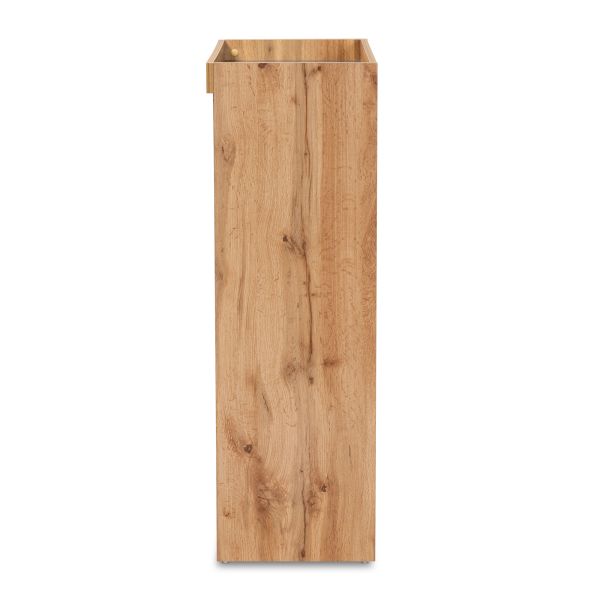 Caspian Modern and Contemporary Two-Tone Grey and Oak Brown Finished Wood Shoe Cabinet