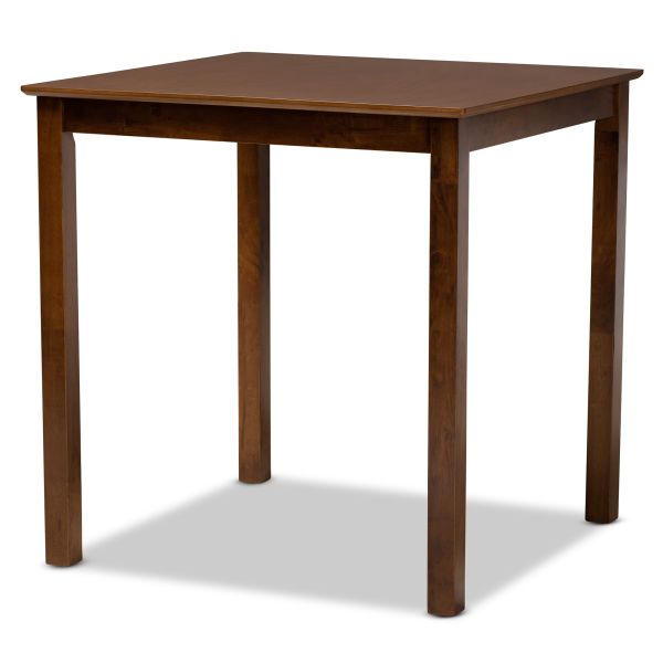 Ramiro Modern and Contemporary Transitional Grey Fabric Upholstered and Walnut Brown Finished Wood 5-Piece Pub Set