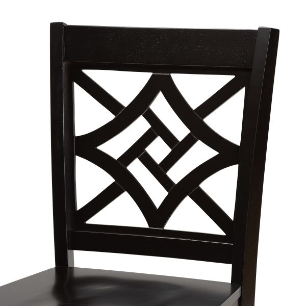 Nicolette Modern and Contemporary Transitional Dark Brown Finished Wood 2-Piece Counter Stool Set