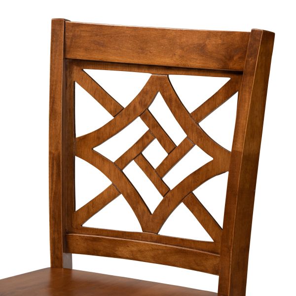 Nicolette Modern and Contemporary Transitional Walnut Brown Finished Wood 2-Piece Counter Stool Set