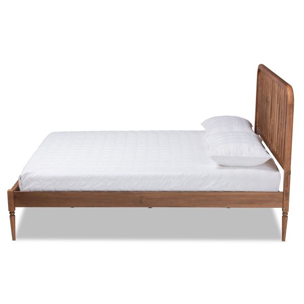 Neilan Modern and Contemporary Walnut Brown Finished Wood Queen Size Platform Bed