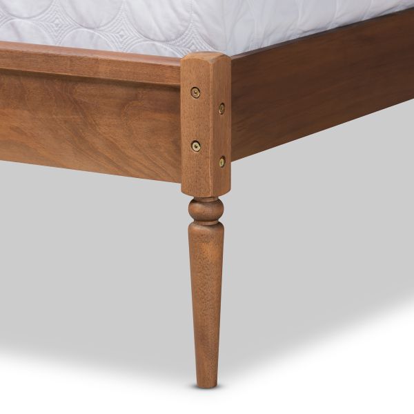 Neilan Modern and Contemporary Walnut Brown Finished Wood Queen Size Platform Bed