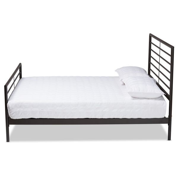 Alva Modern and Contemporary Industrial Black Finished Metal Full Size Platform Bed
