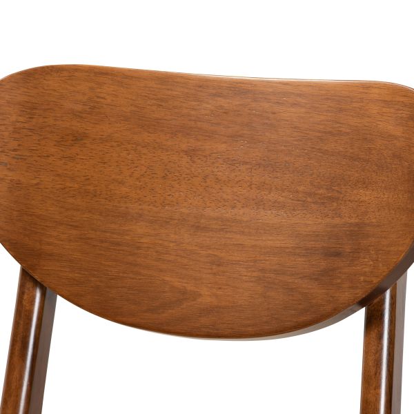 Katya Mid-Century Modern Grey Fabric Upholstered and Walnut Brown Finished Wood 2-Piece Counter Stool Set